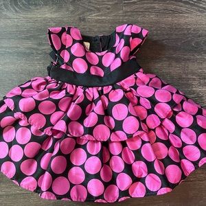 Marmaletta Pink and black Dotted Dress